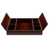Dacasso Chocolate Brown Leatherette Enhanced Conference Room Organizer AG-3390